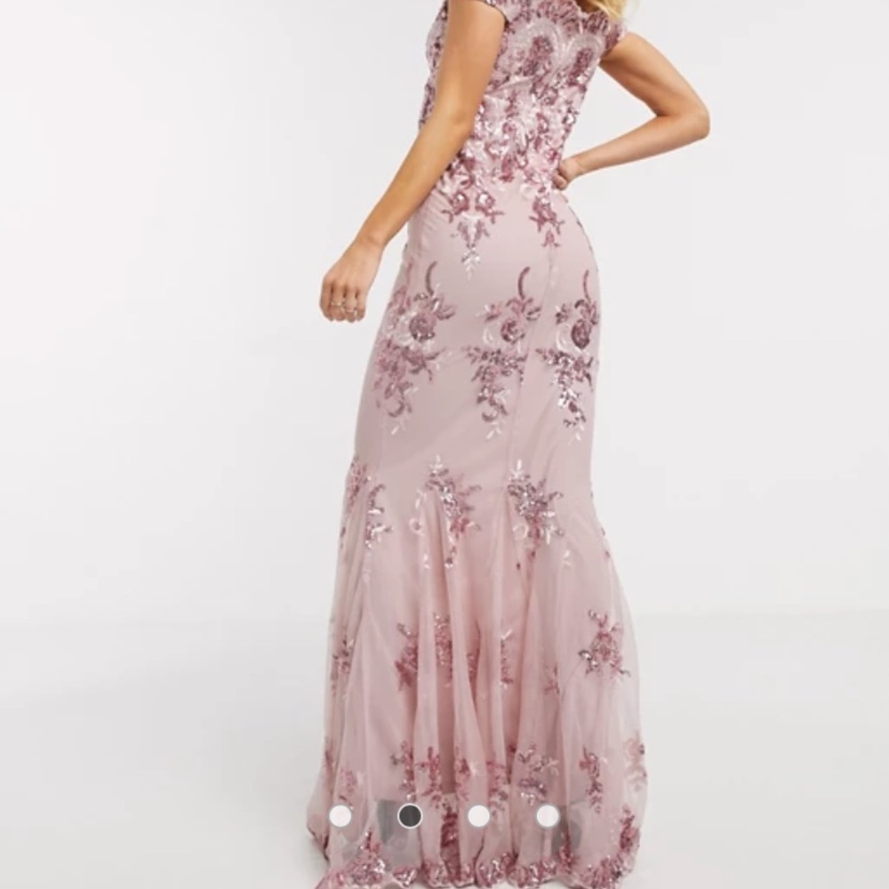 Goddiva off shoulder embellished sequin dress